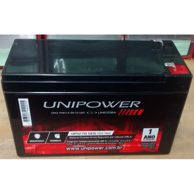 BATERIA SELADA 12V -   7AH - SEG. UNIPOWER