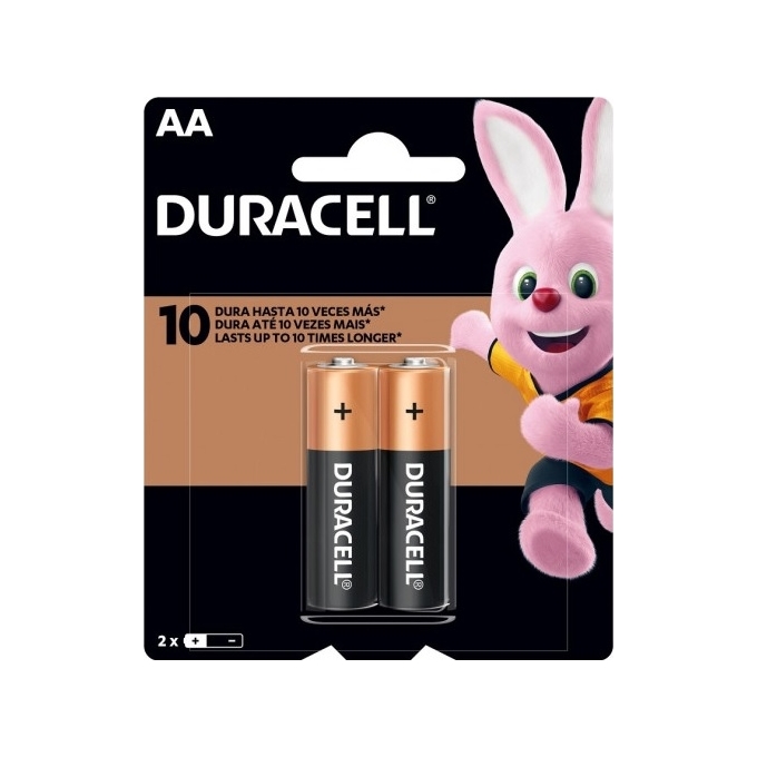 BATERIA ALCALINA DURACELL AA - PEQUENA ( CARTELA C/ 2 UNIDADES )