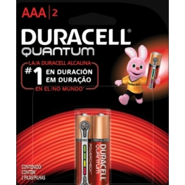 BATERIA ALCALINA DURACELL AAA - QUANTUM ( CARTELA C/ 2 UNIDADES )