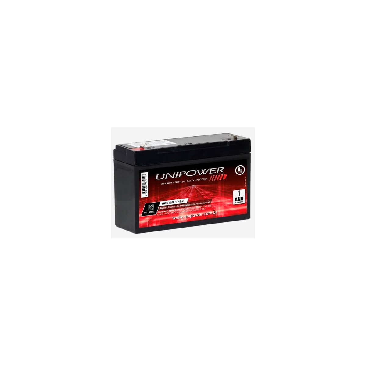 BATERIA SELADA   6V - 12AH - UNIPOWER-