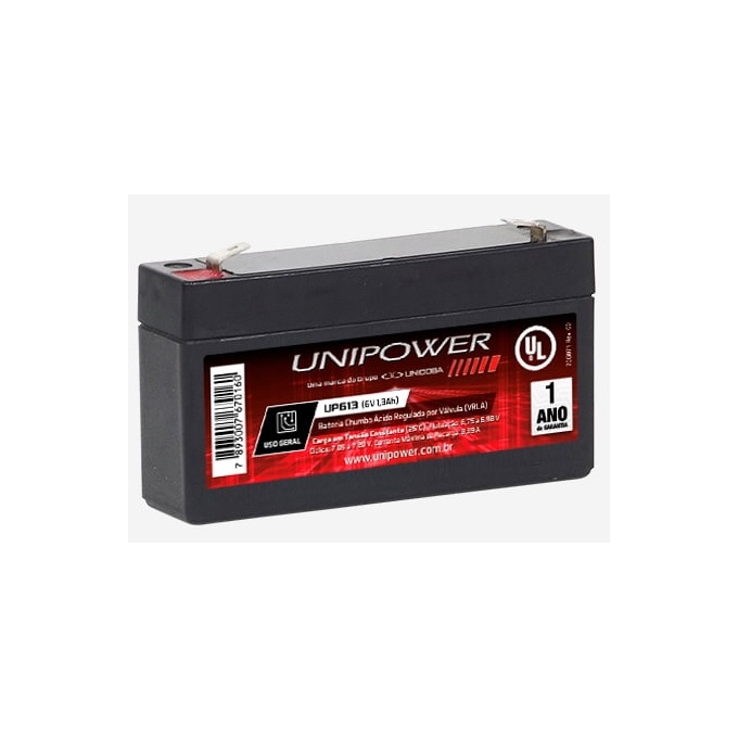 BATERIA SELADA   6V -  1,3AH - UNIPOWER-