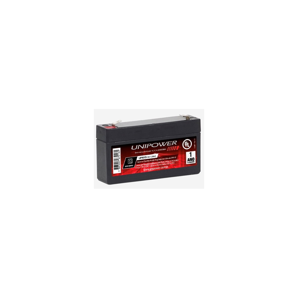 BATERIA SELADA   6V -  1,3AH - UNIPOWER-