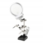 SOLVER - SUPORTE DE FERRO DE SOLDA COM LUPA LED - SLP-100