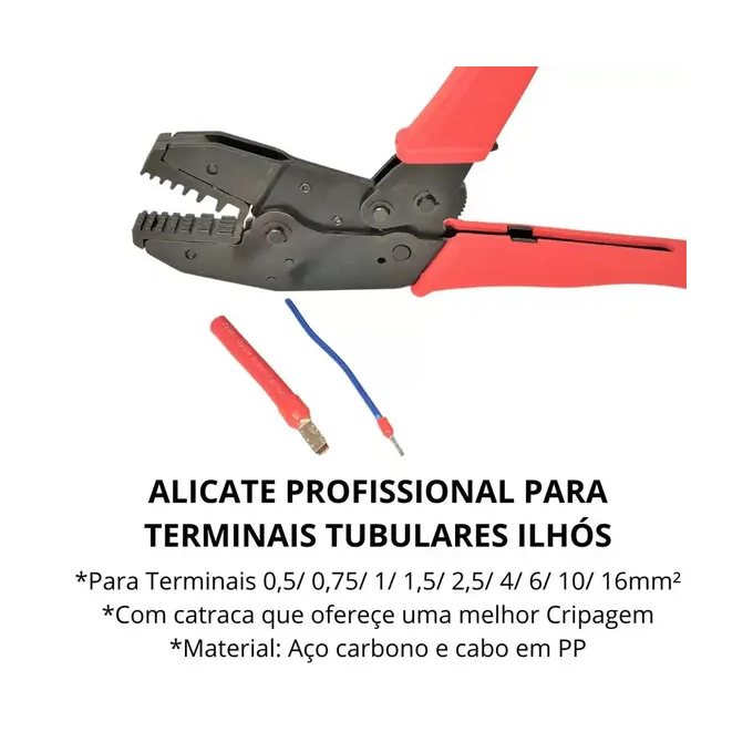ALICATE HT 336E2 - 301E2 - CRIMP TERMINAL TUBULAR - 22/16AWG