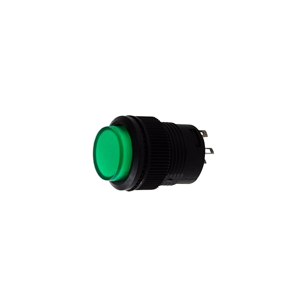 CHAVE BOTAO R16-503 AD - VERDE - TIPO PUSH BUTTON C/ TRAVA  C/ NEON