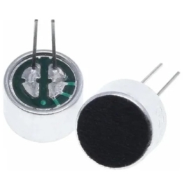 MICROFONE ELETRETO PRETO - 2 TERMINAIS