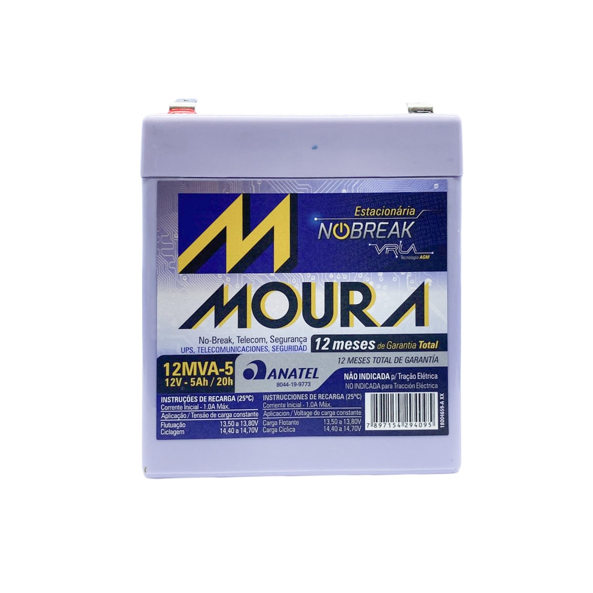BATERIA SELADA VLRA - 12MVA-5  - 12V -    5AH - MOURA
