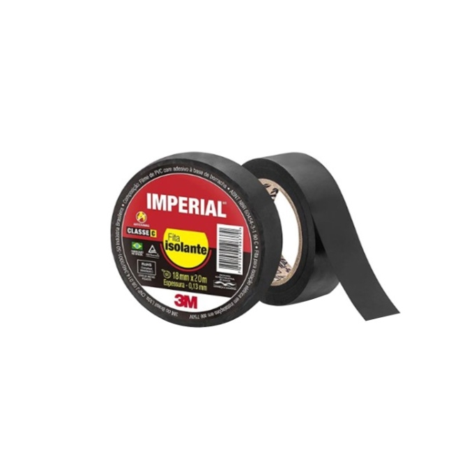 FITA ISOLANTE 20 METROS - (18MM X 20 M) PRETO